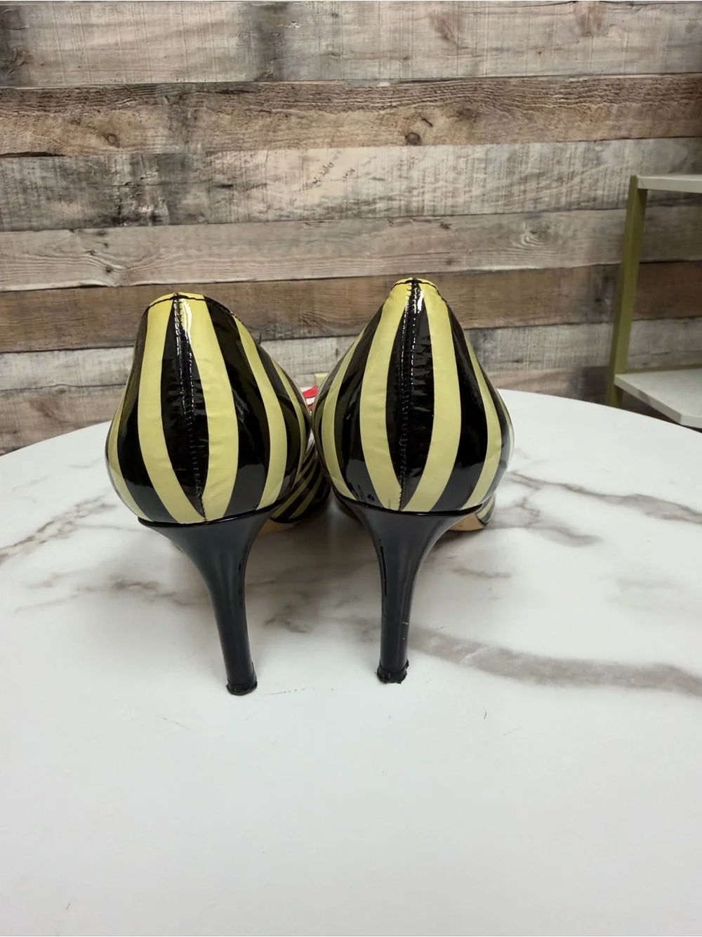 Kate Spade black/white with pink bow pumps